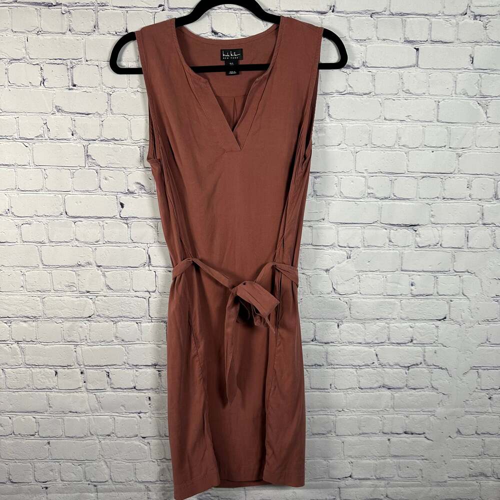 Nicole Miller Casual Belted Shift Dress W/ Pockets Size 4